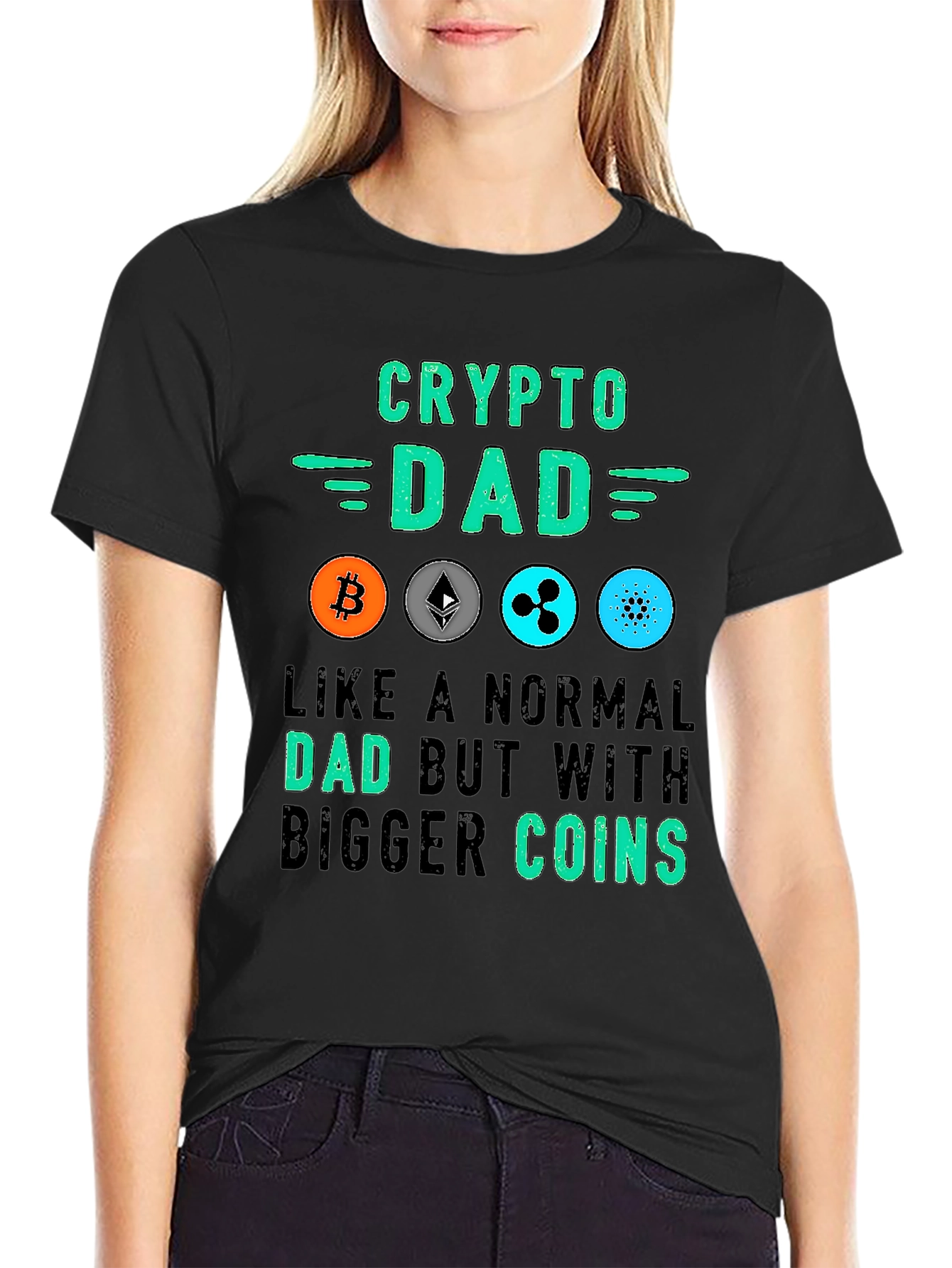 Crypto Dad T-Shirt - Bitcoin Ethereum Ripple