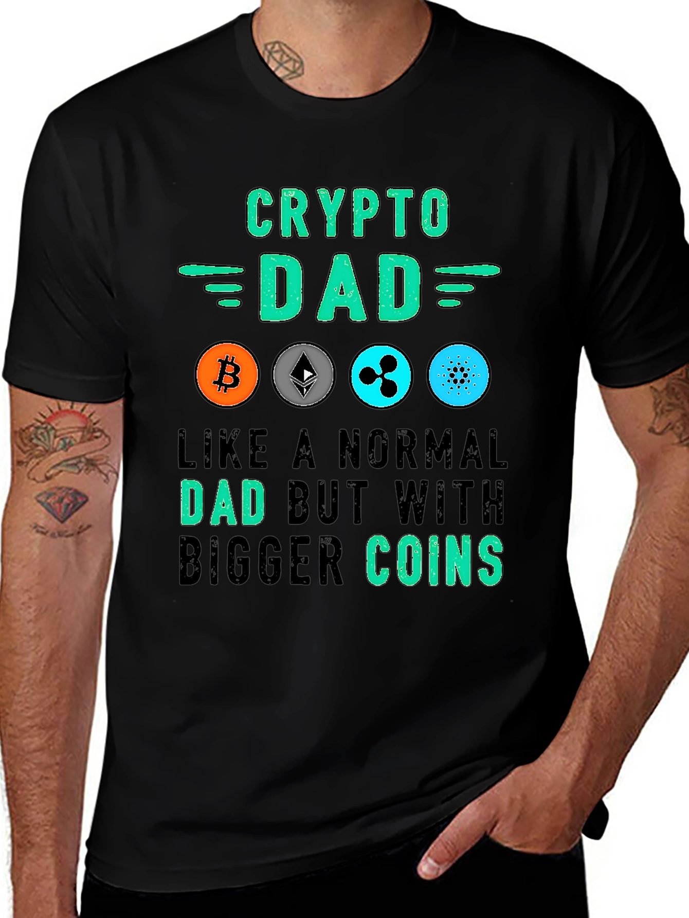 Crypto Dad T-Shirt - Bitcoin Ethereum Ripple