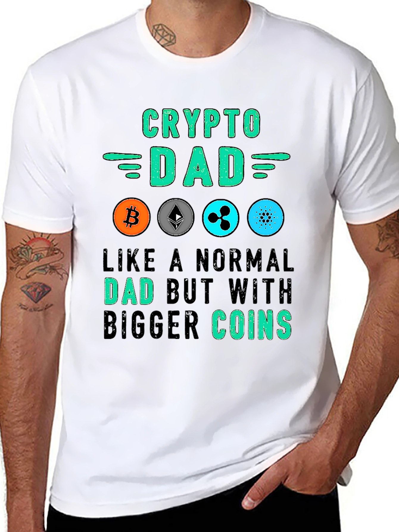 Crypto Dad T-Shirt - Bitcoin Ethereum Ripple