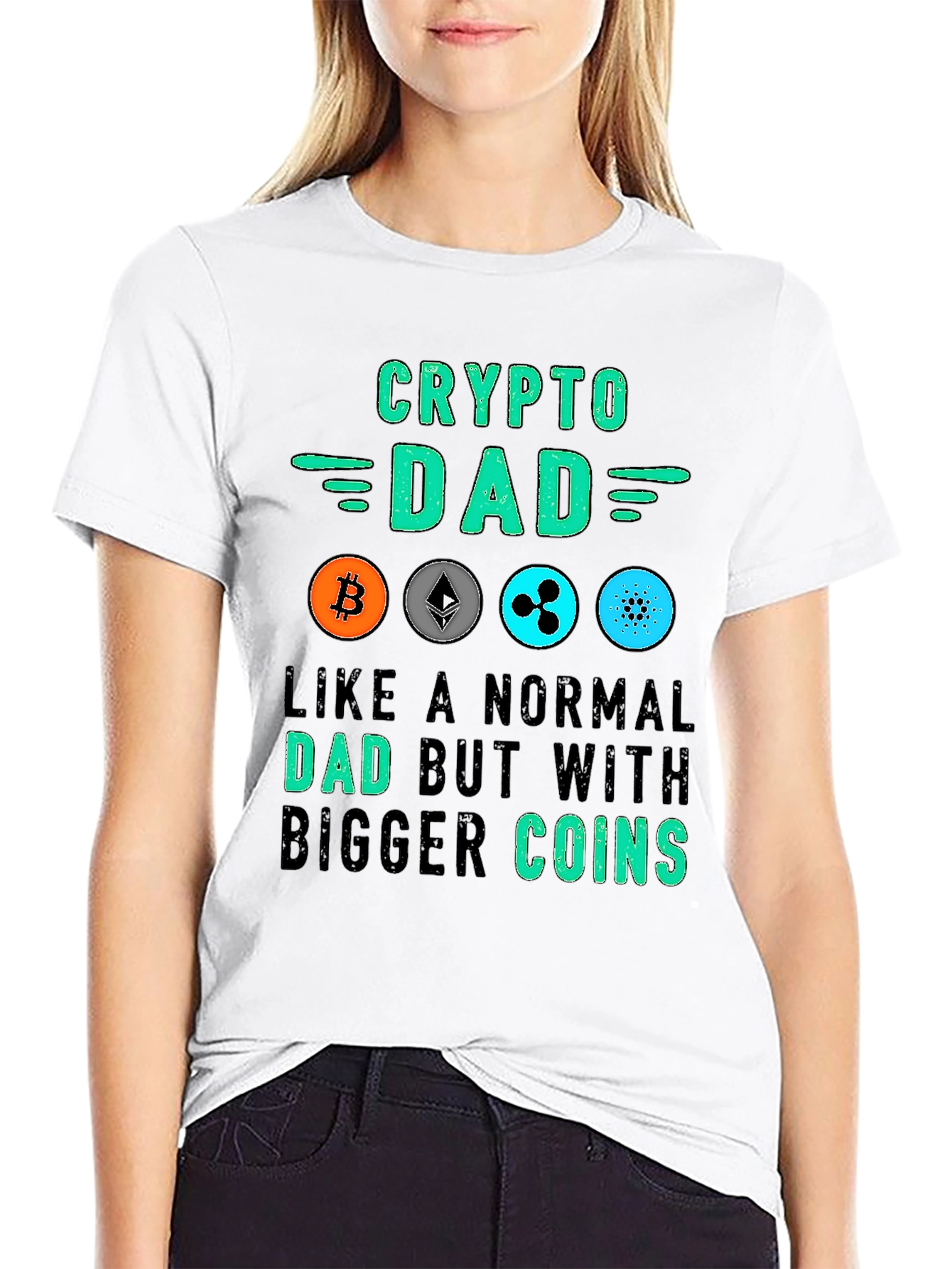 Crypto Dad T-Shirt - Bitcoin Ethereum Ripple