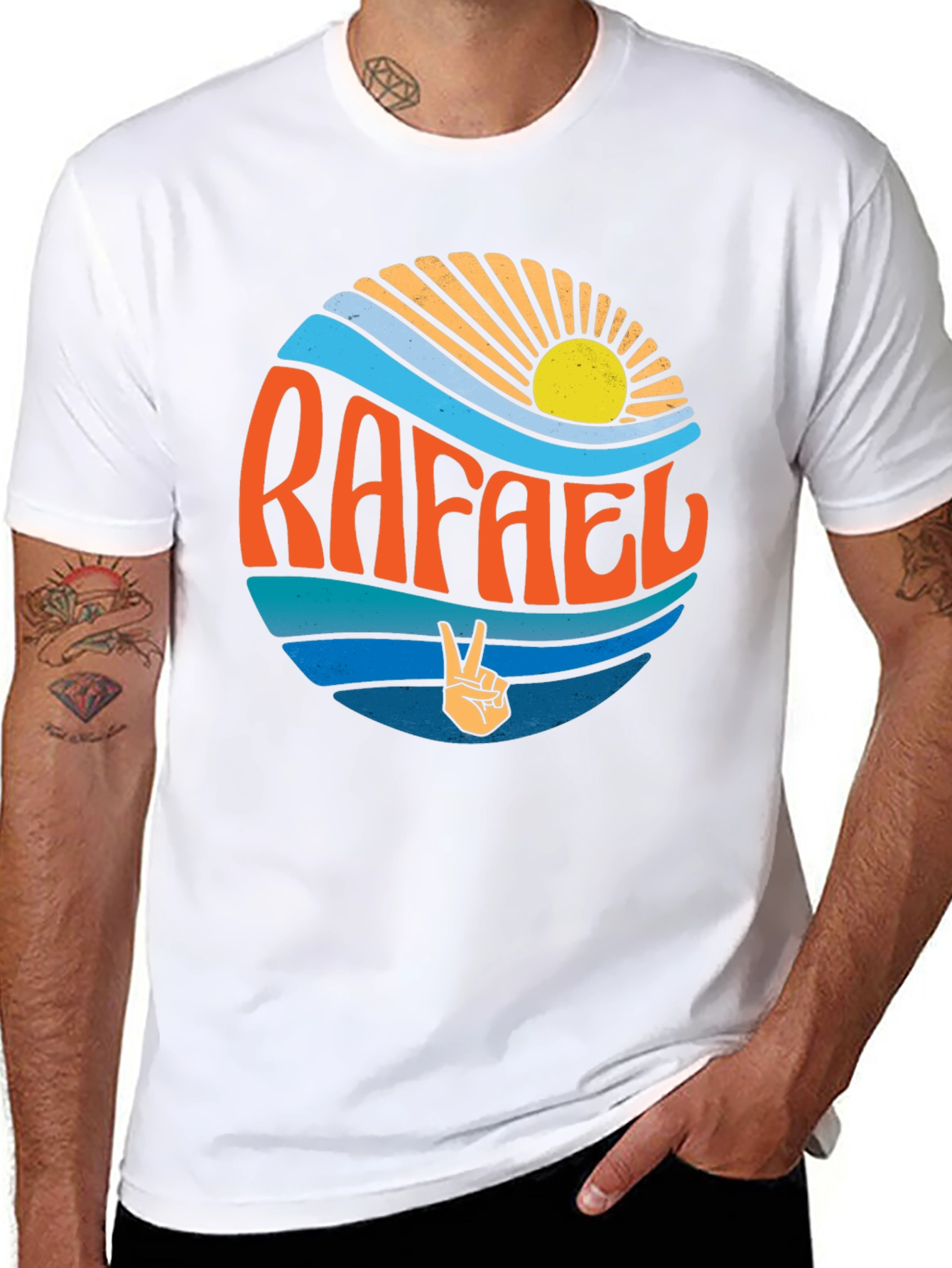 Rafael Retro Sunshine T-Shirt - Peace & Good Vibes