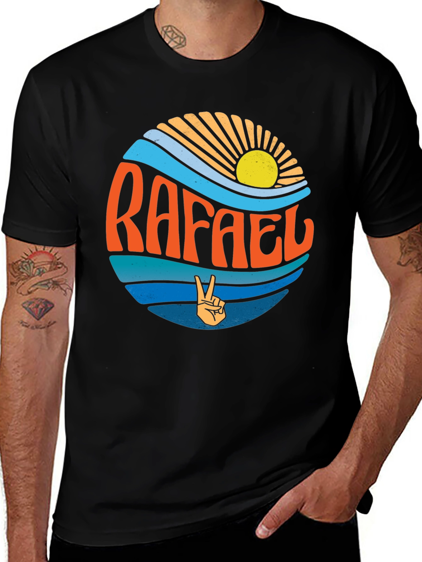 Rafael Retro Sunshine T-Shirt - Peace & Good Vibes