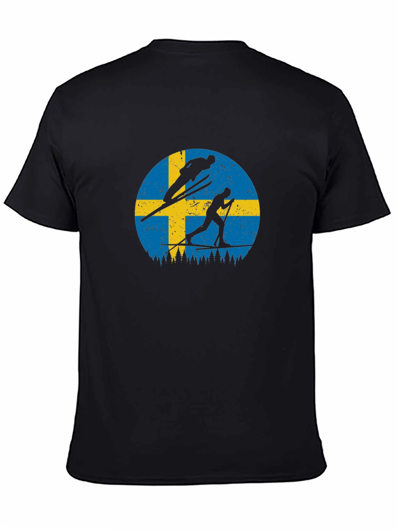 Swedish Flag Ski T-Shirt