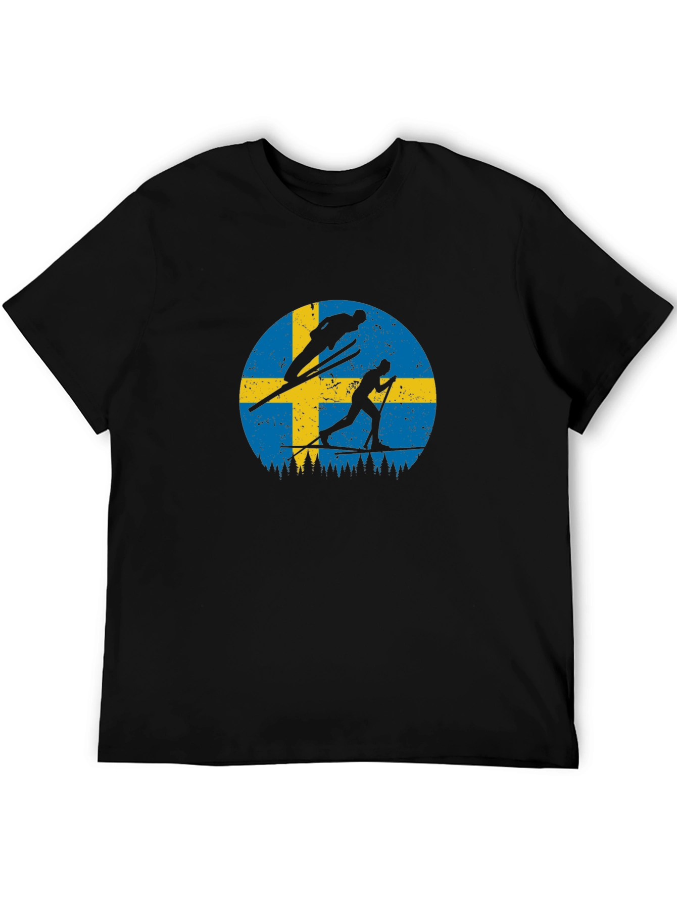 Swedish Flag Ski T-Shirt