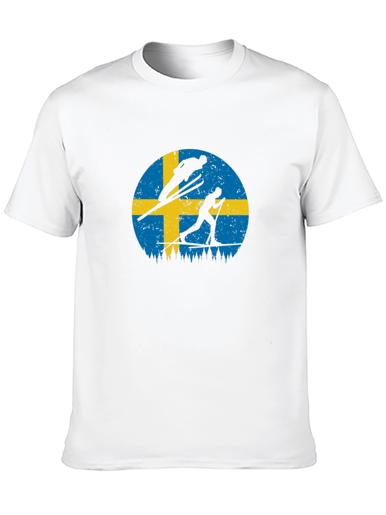 Swedish Flag Ski T-Shirt