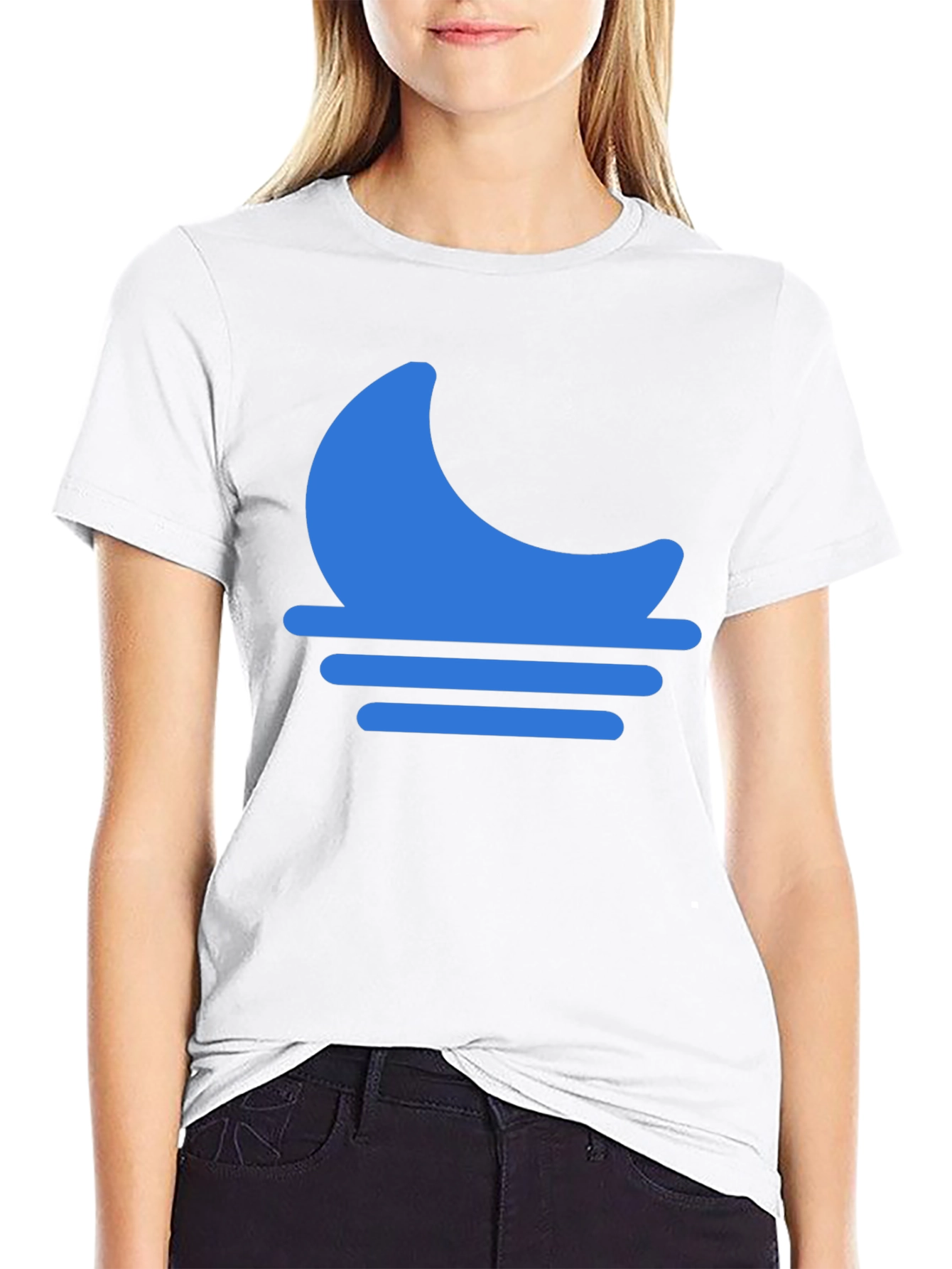 Blue Moon Horizon Graphic Black T-Shirt