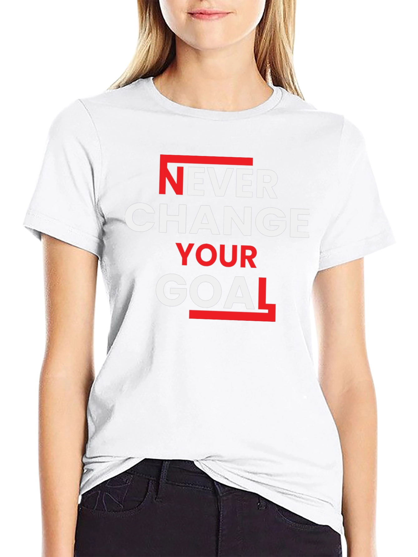 Never Change Your Goal Graphic Tee - Motivation Shirt