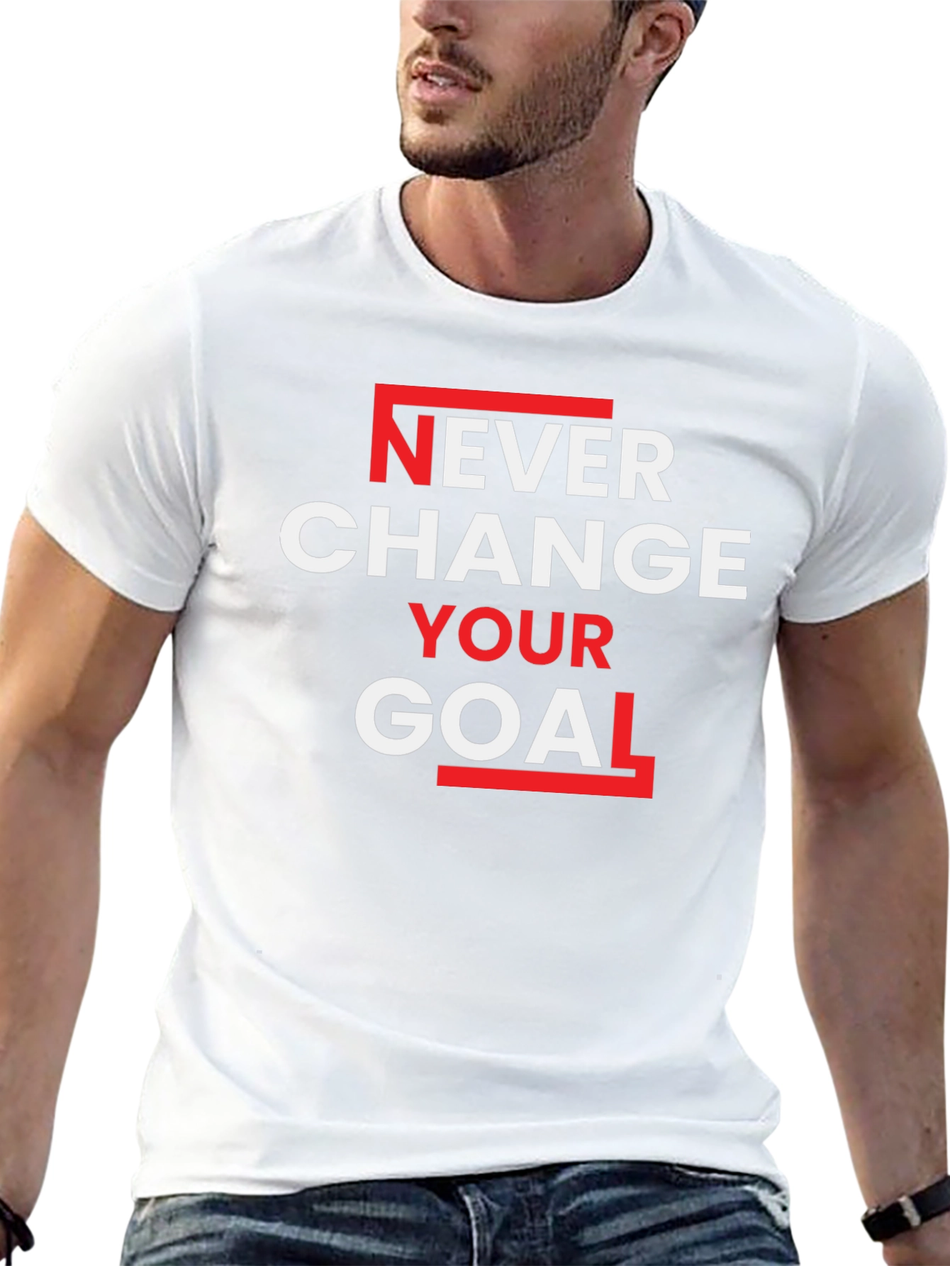Never Change Your Goal Graphic Tee - Motivation Shirt