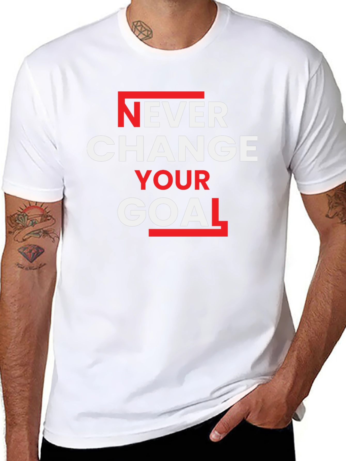 Never Change Your Goal Graphic Tee - Motivation Shirt