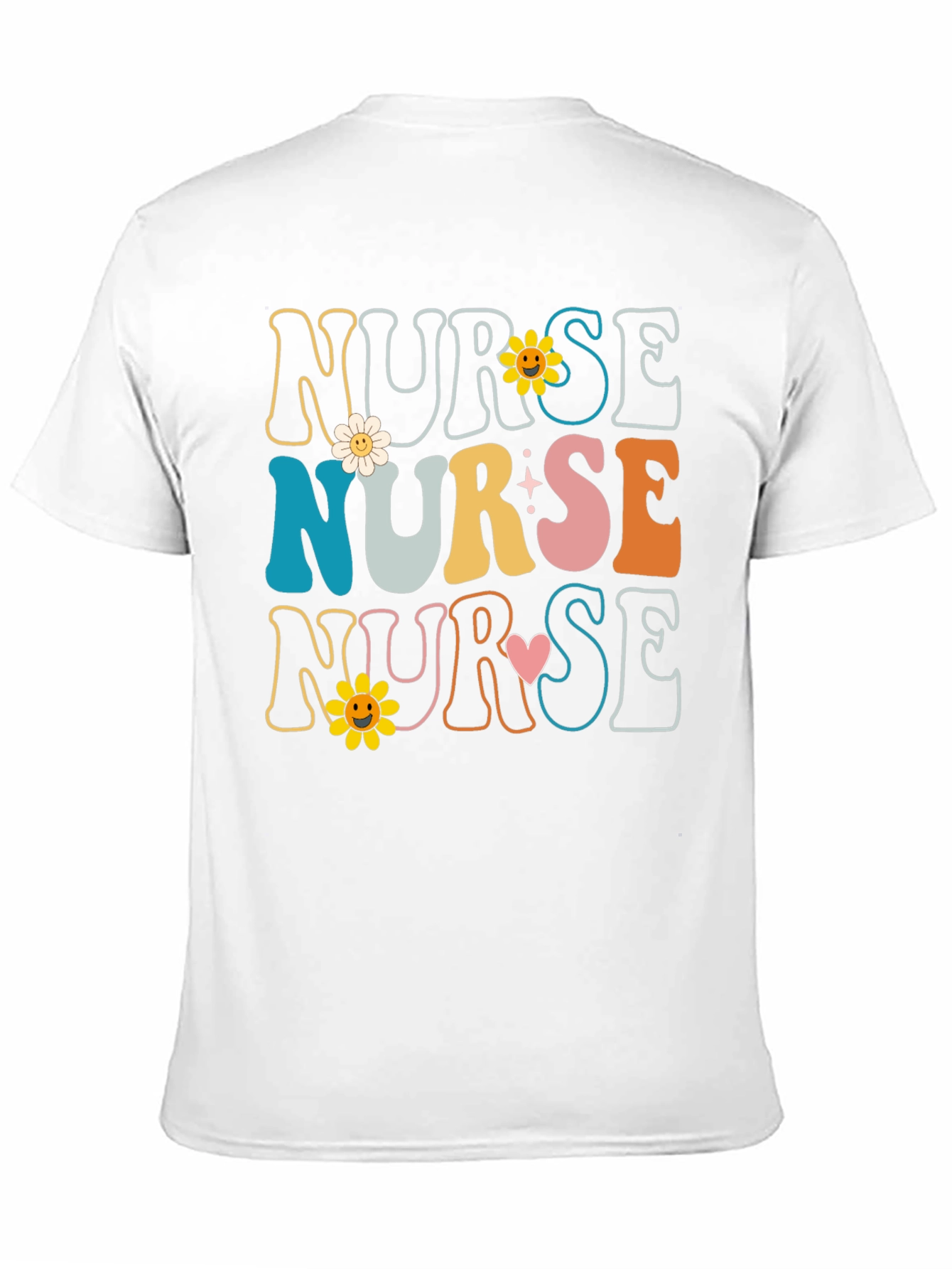 Retro Nurse T-Shirt with Floral Design
