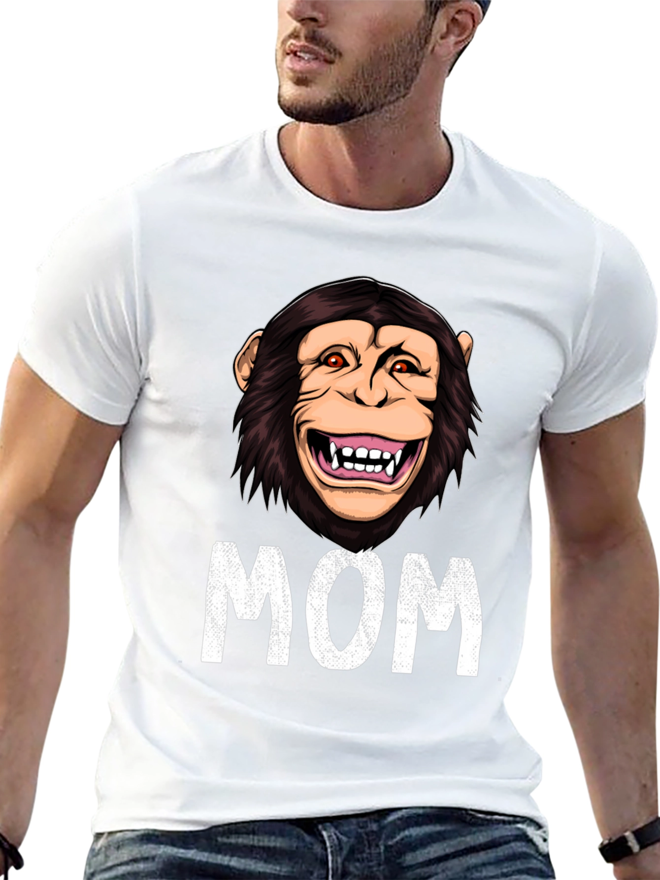 Funny Monkey Mom T-Shirt - Novelty Graphic Tee