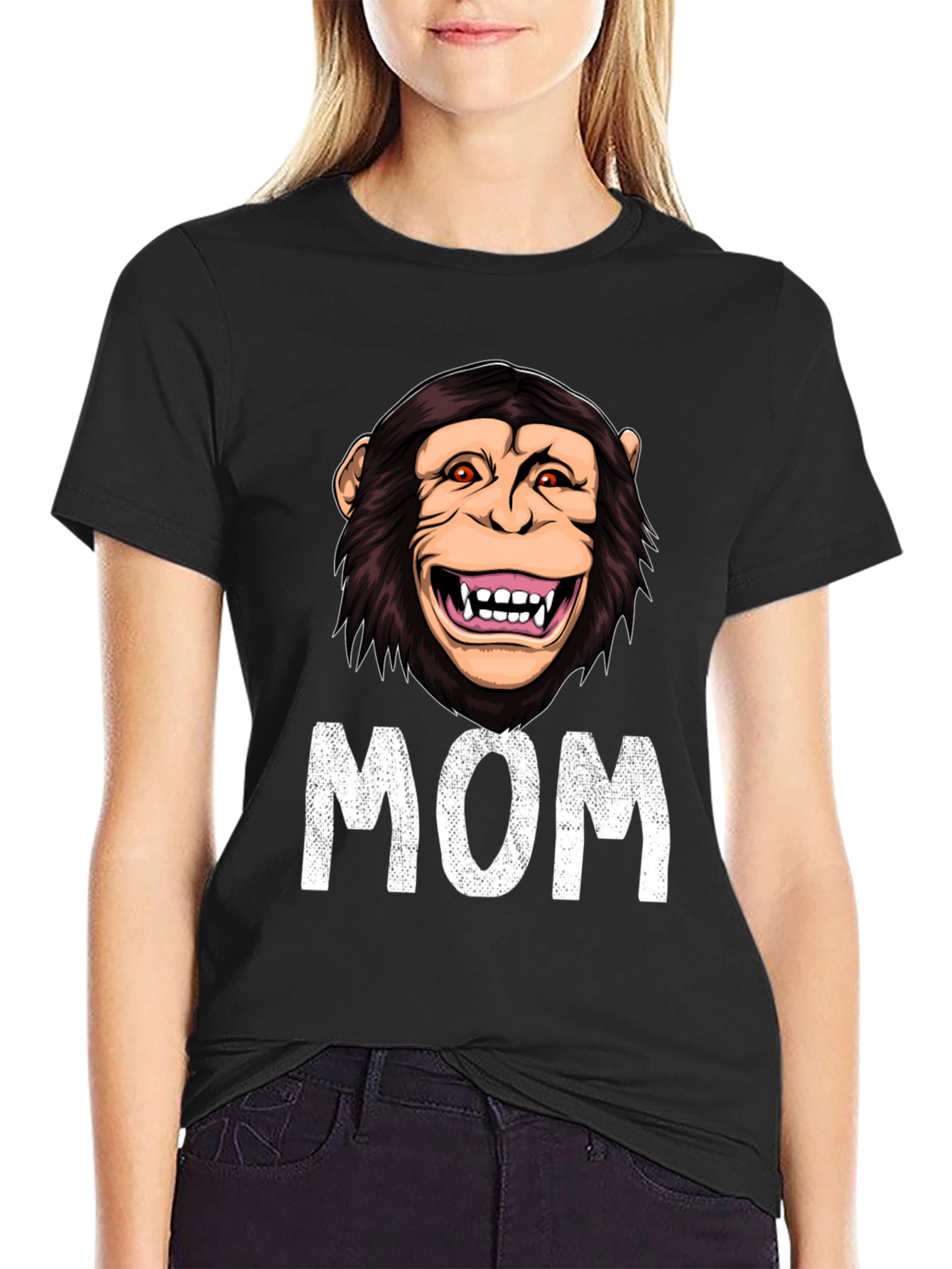 Funny Monkey Mom T-Shirt - Novelty Graphic Tee