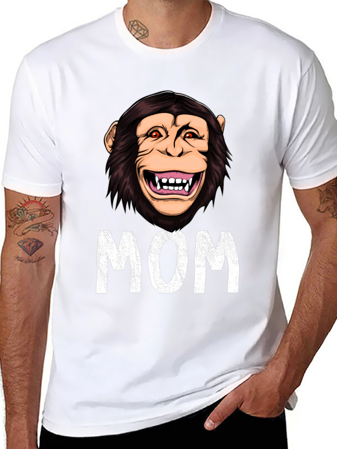 Funny Monkey Mom T-Shirt - Novelty Graphic Tee