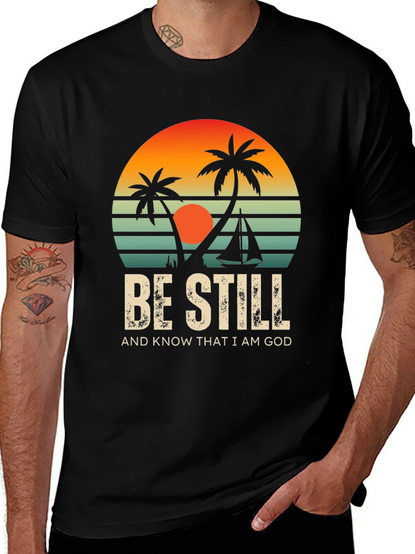 Be Still Graphic Tee - Coastal Sunset T-Shirt