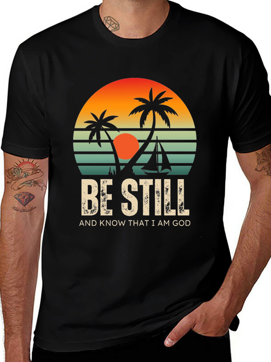 Be Still Graphic Tee - Coastal Sunset T-Shirt