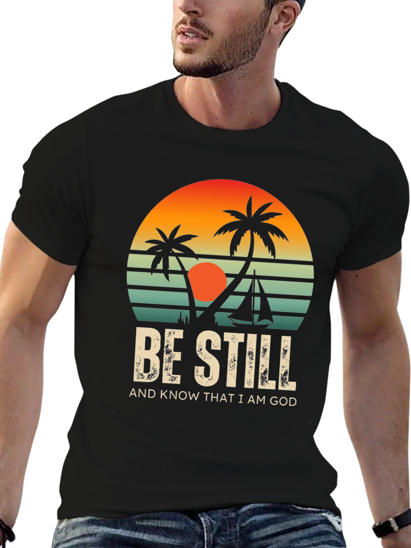 Be Still Graphic Tee - Coastal Sunset T-Shirt