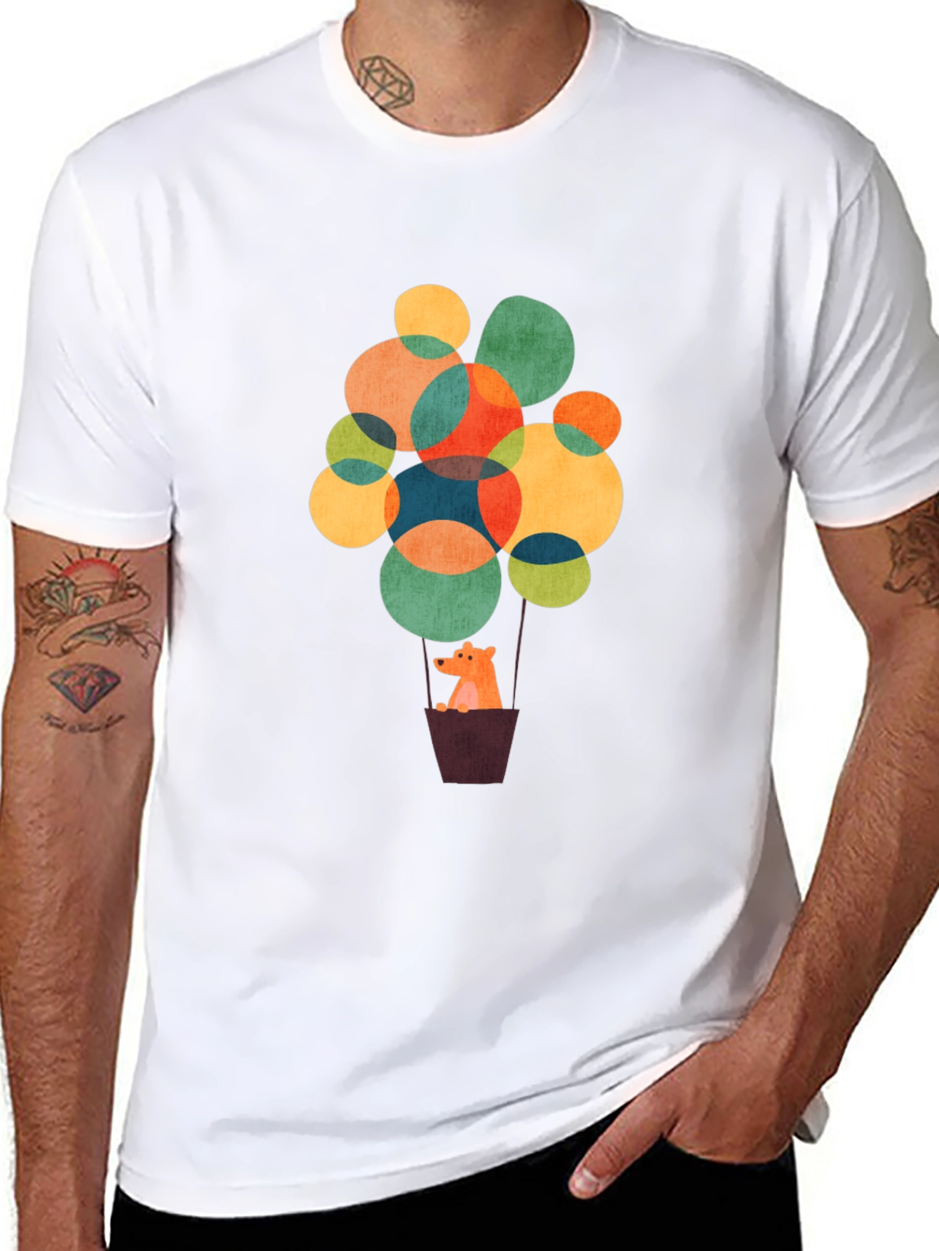 Bear in Balloon T-Shirt - Stylish Graphic Tee