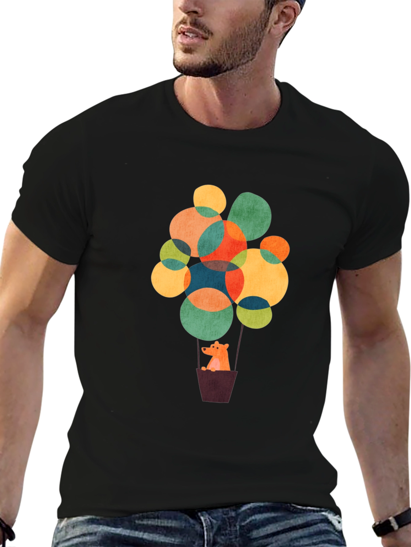 Bear in Balloon T-Shirt - Stylish Graphic Tee