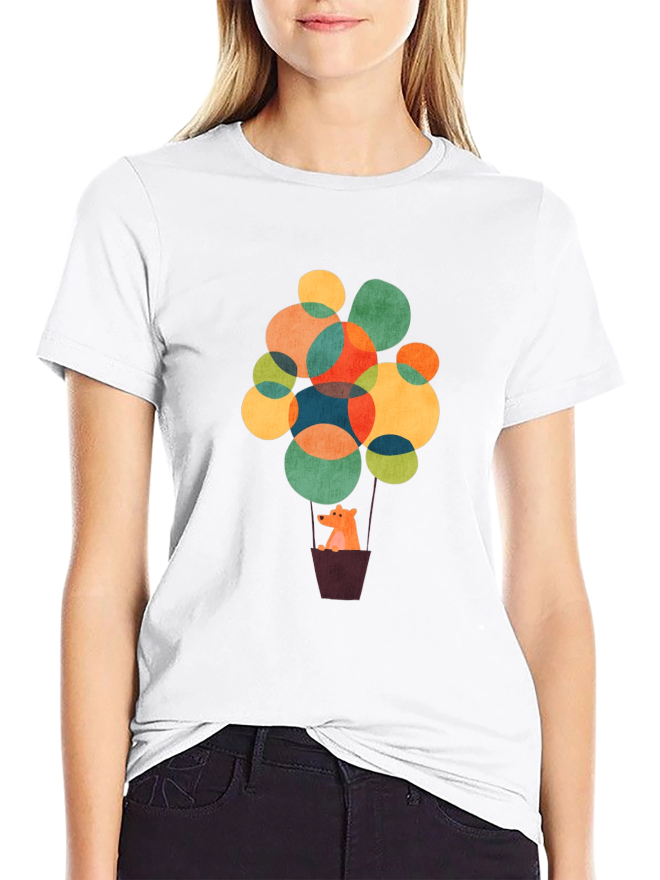Bear in Balloon T-Shirt - Stylish Graphic Tee