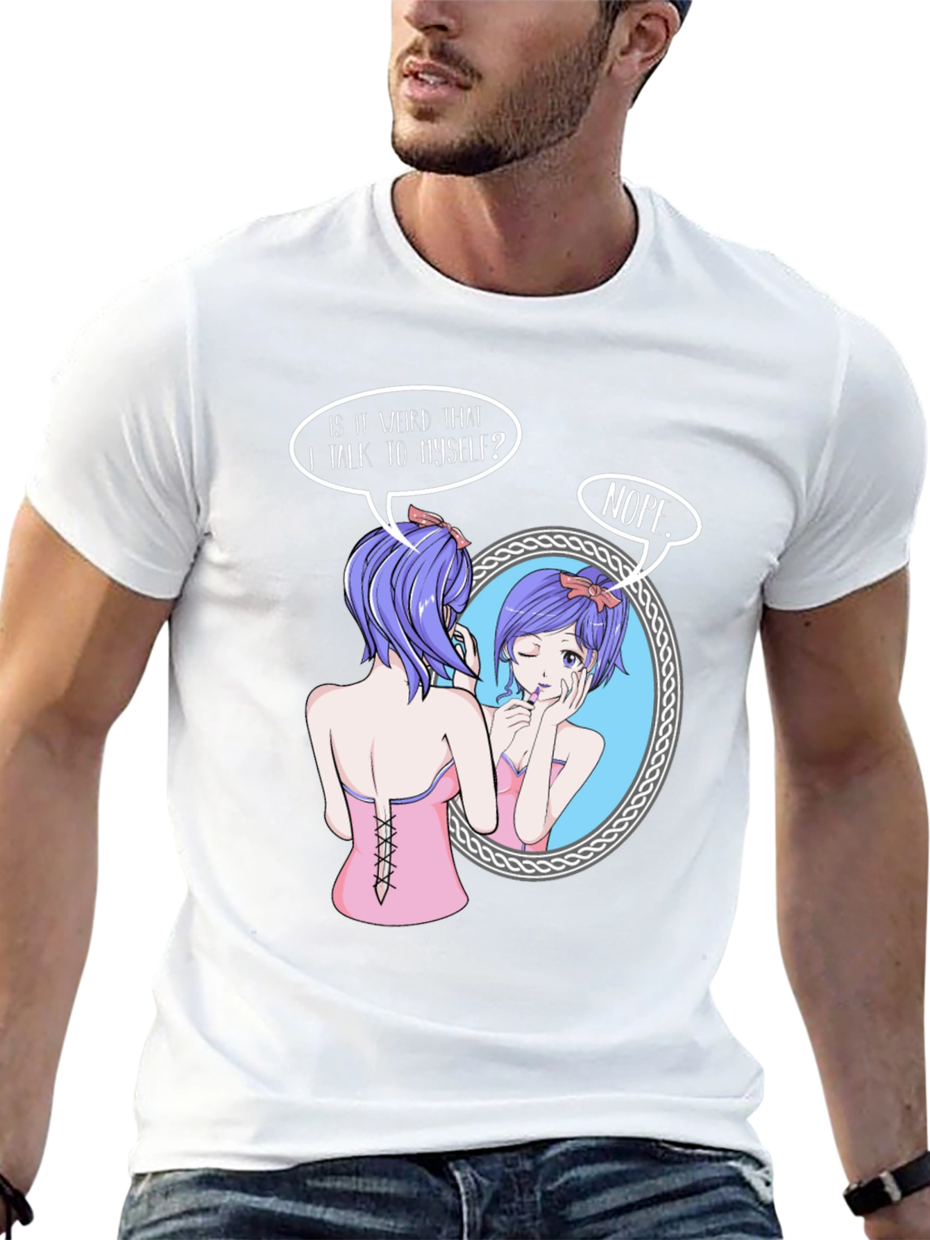 Anime Girl Talking to Herself T-Shirt