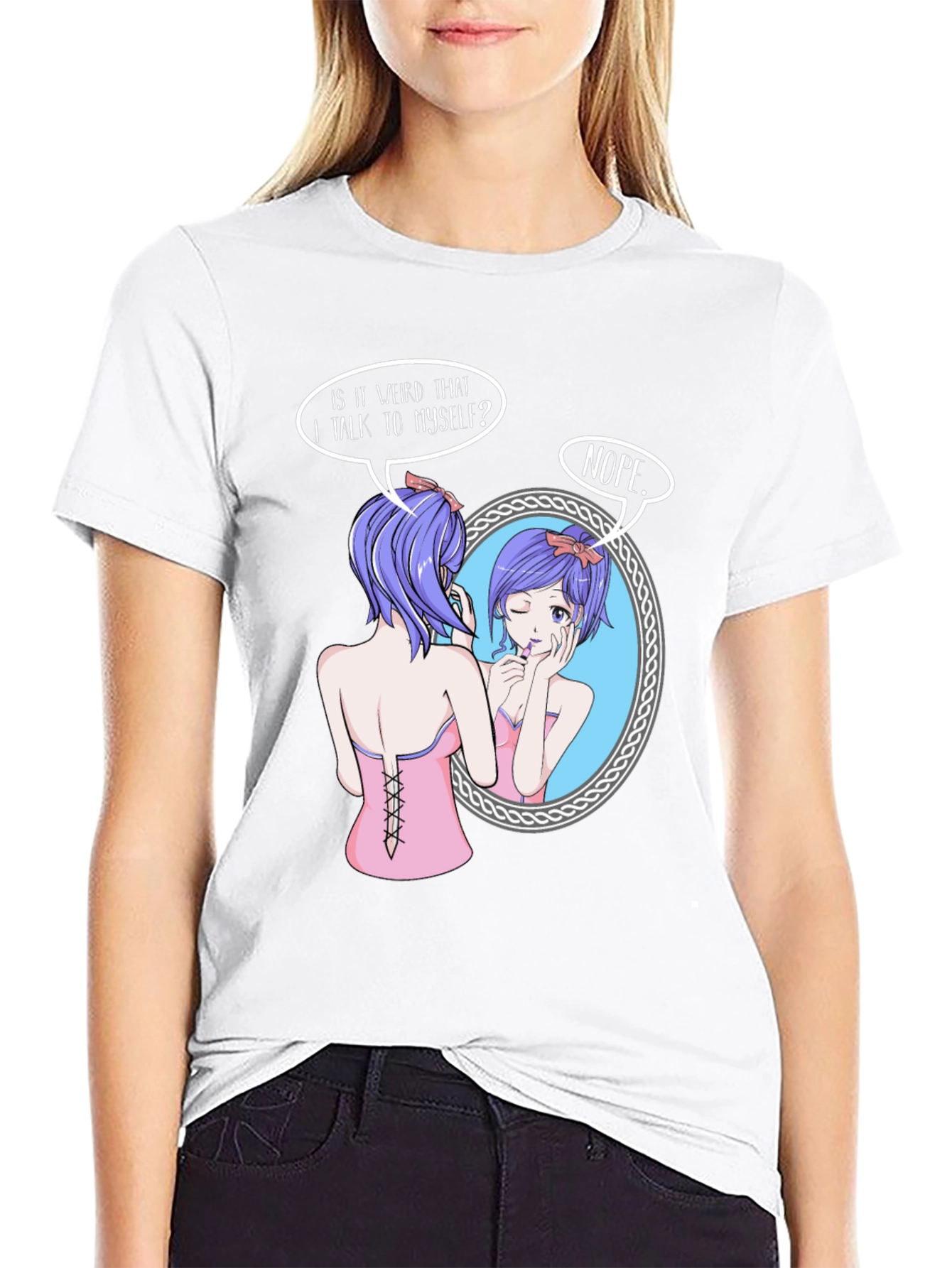 Anime Girl Talking to Herself T-Shirt