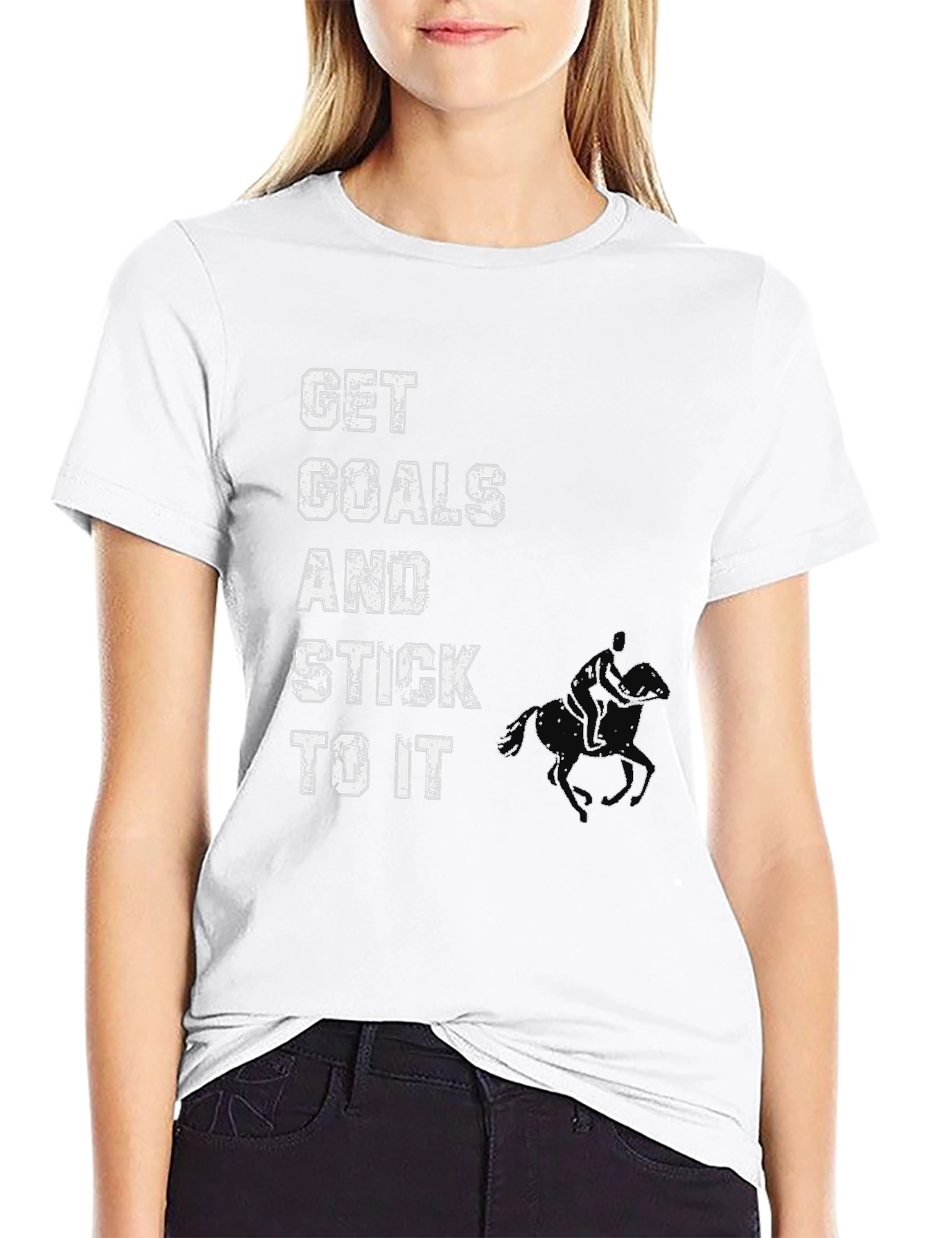 Get Goals And Stick To It Black T-Shirt