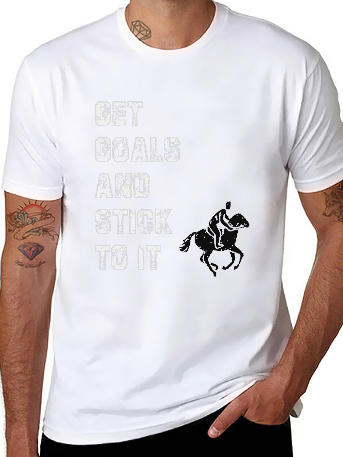 Get Goals And Stick To It Black T-Shirt