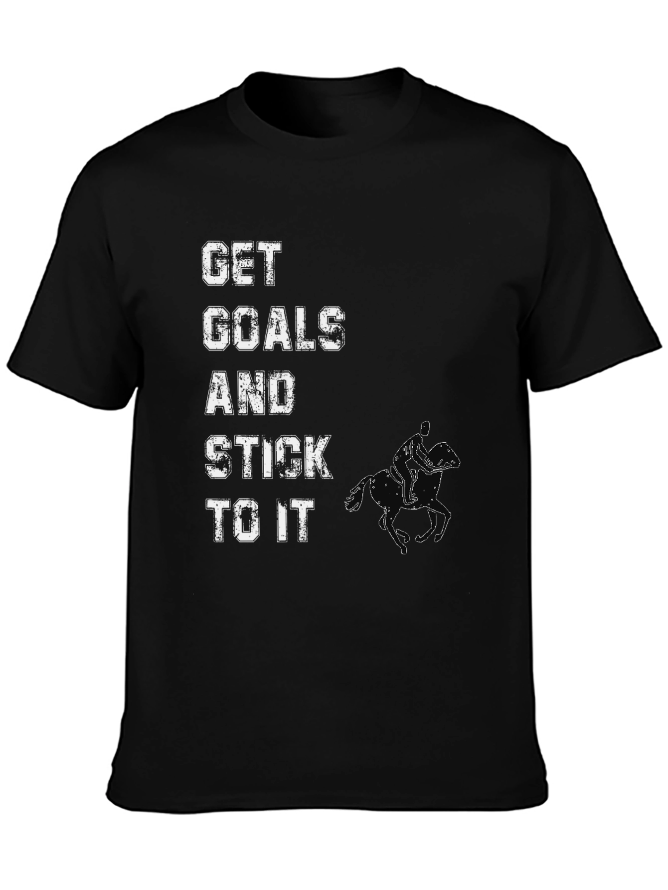 Get Goals And Stick To It Black T-Shirt