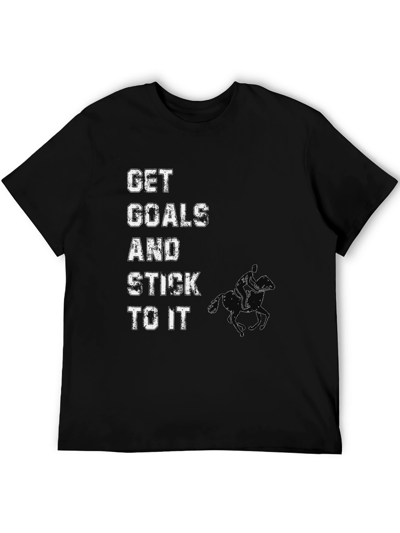 Get Goals And Stick To It Black T-Shirt