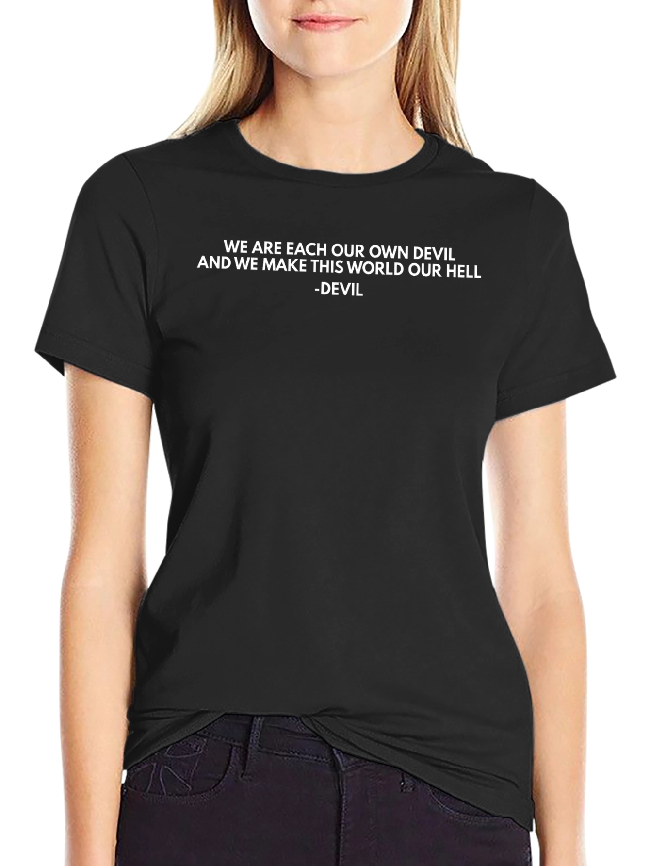Devil Quote Black T-Shirt - Unique Design