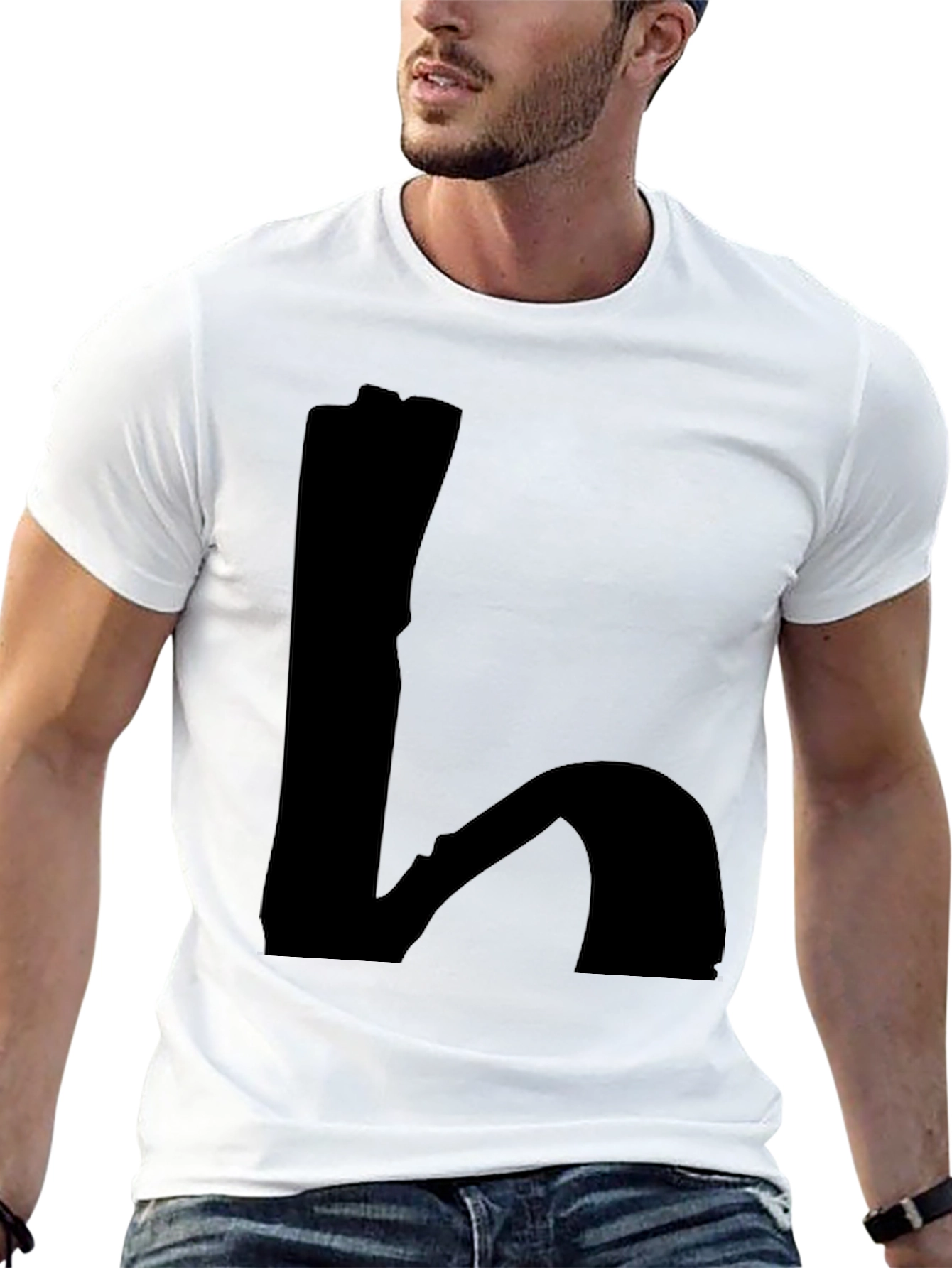 Mens Black Graphic Tee - Abstract Design