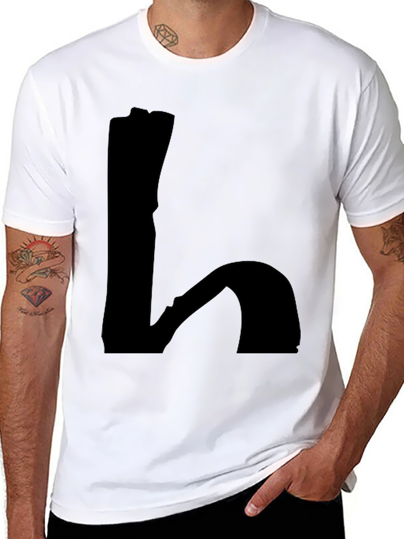 Mens Black Graphic Tee - Abstract Design