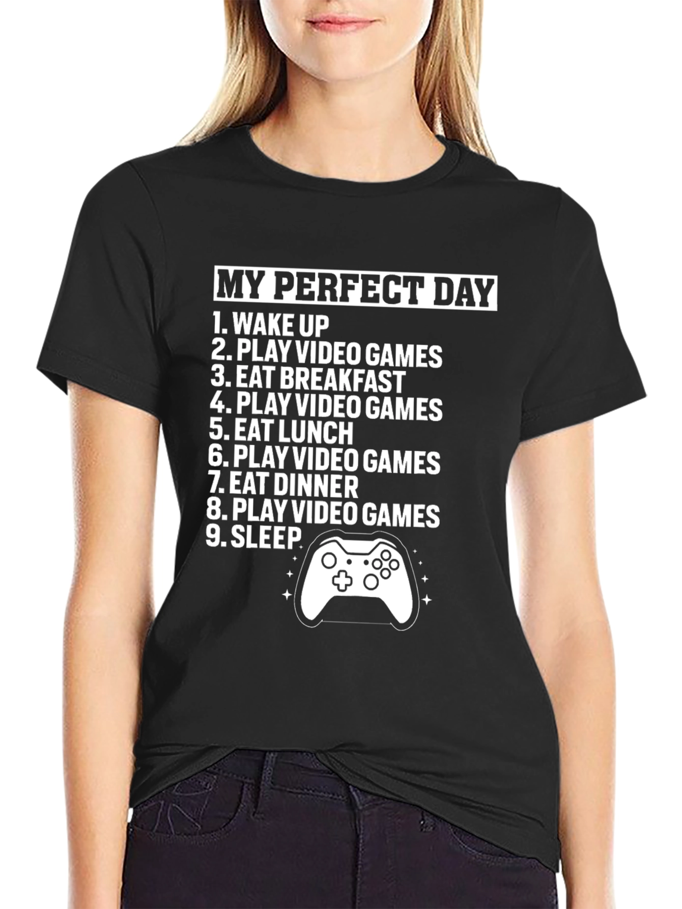 Gamers Perfect Day T-Shirt: Eat Game Sleep Repeat