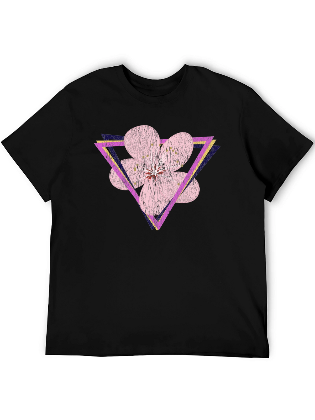 Geometric Floral T-Shirt - Abstract Flower Triangle Design