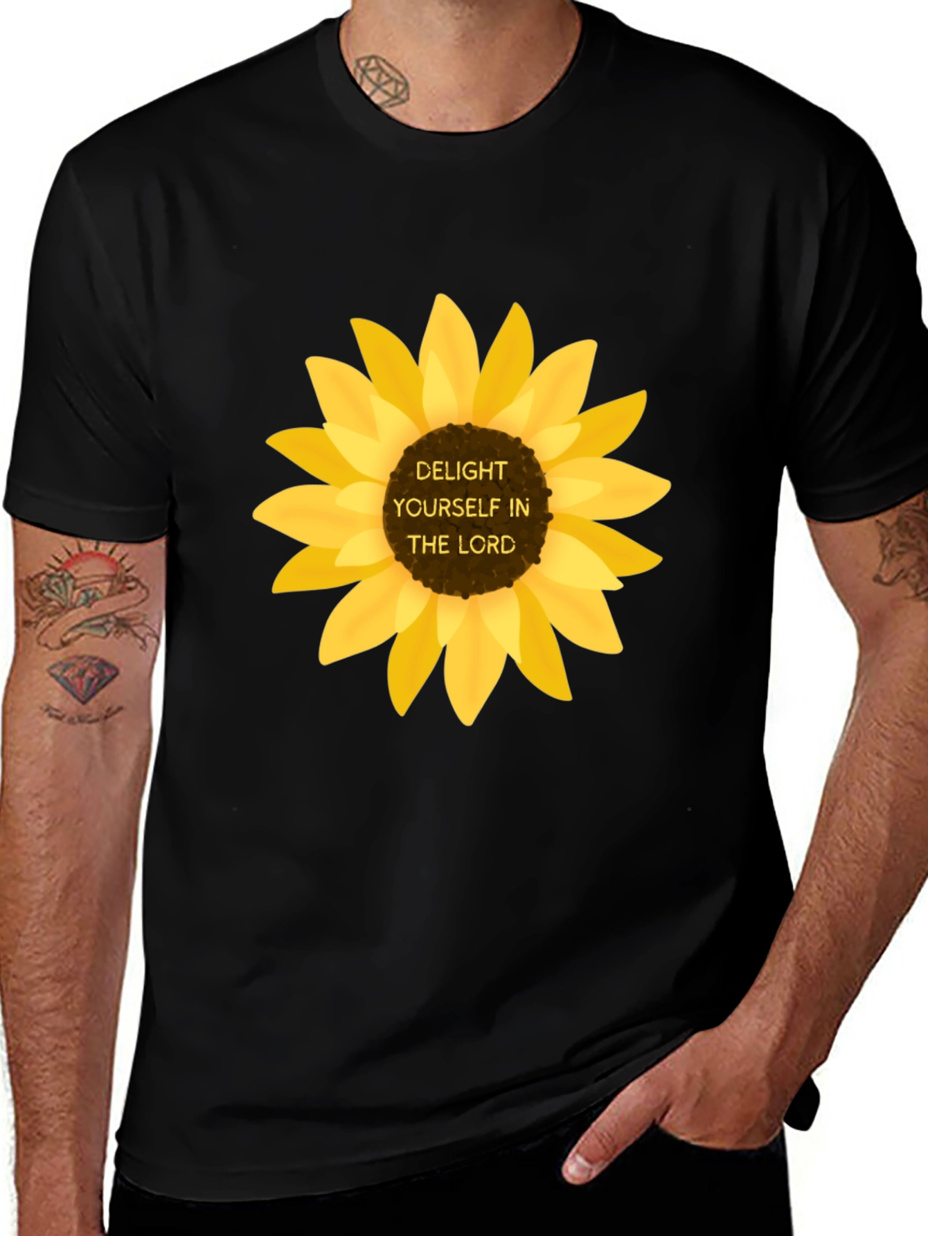 Delight Yourself in the Lord Sunflower Tee