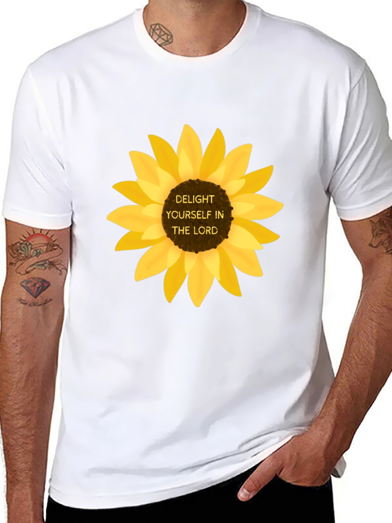 Delight Yourself in the Lord Sunflower Tee