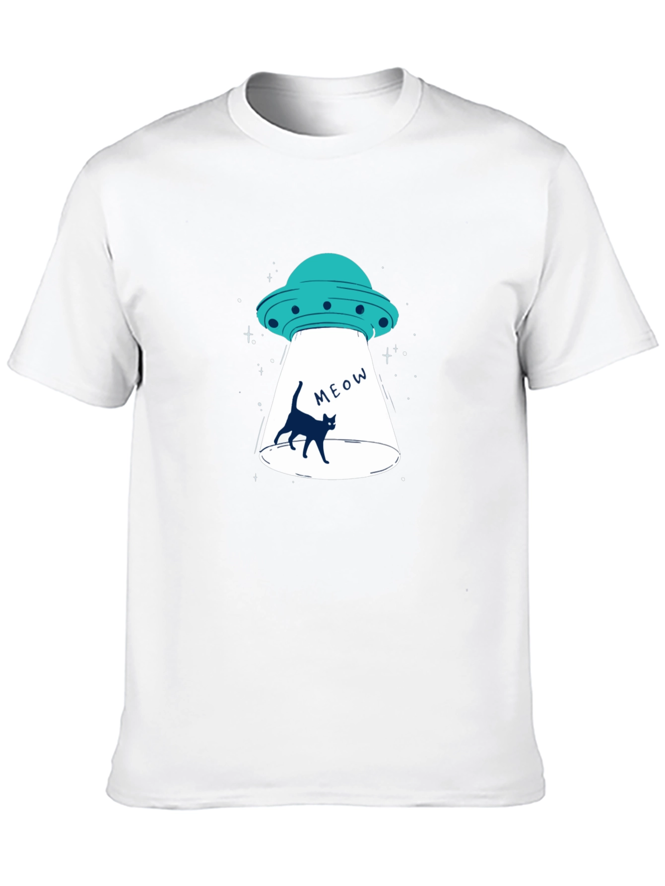 Alien Abduction Cat T-Shirt - Black