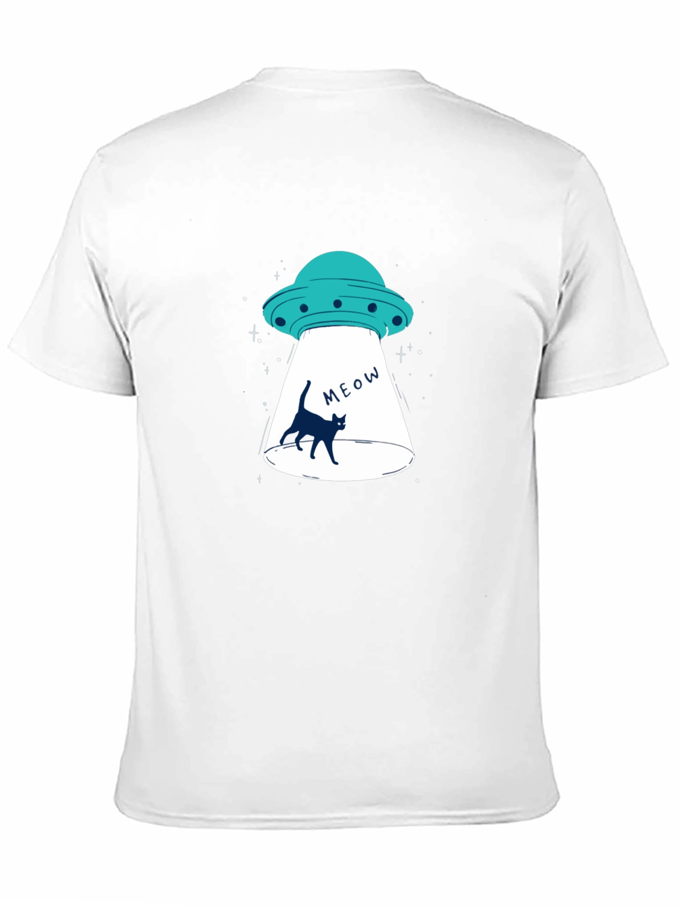 Alien Abduction Cat T-Shirt - Black
