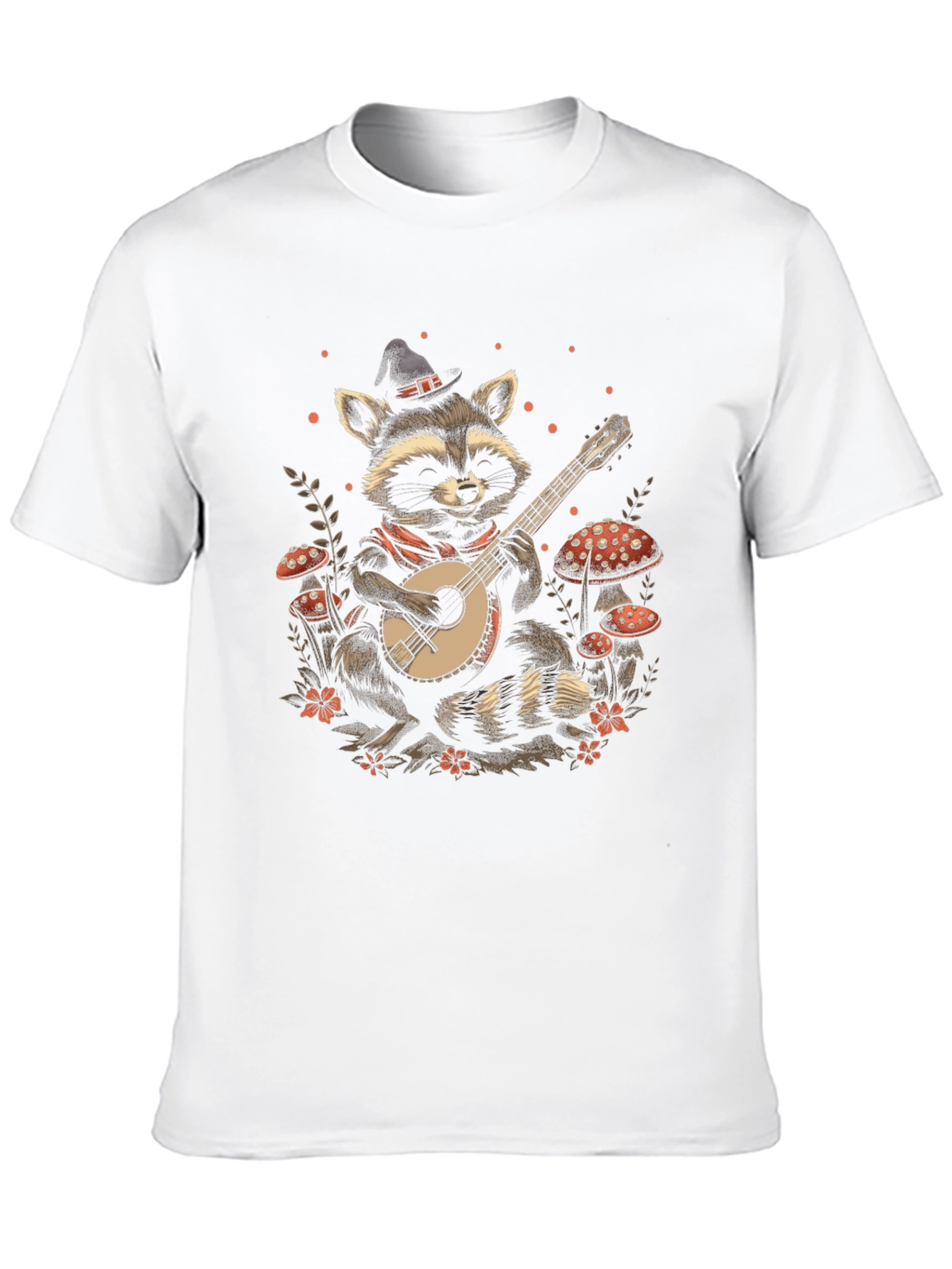 Raccoon Banjo T-Shirt - Musical Wildlife Tee