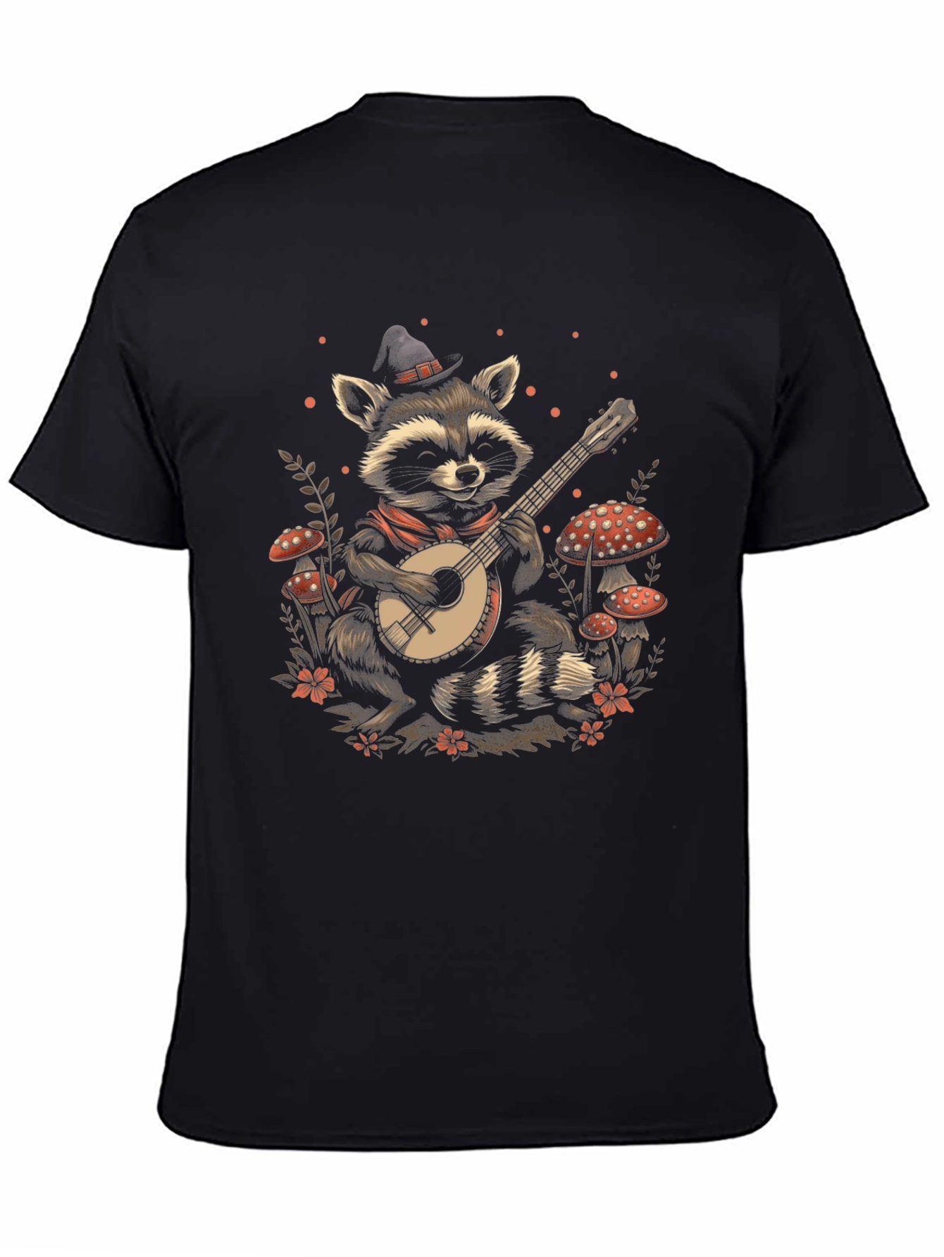 Raccoon Banjo T-Shirt - Musical Wildlife Tee