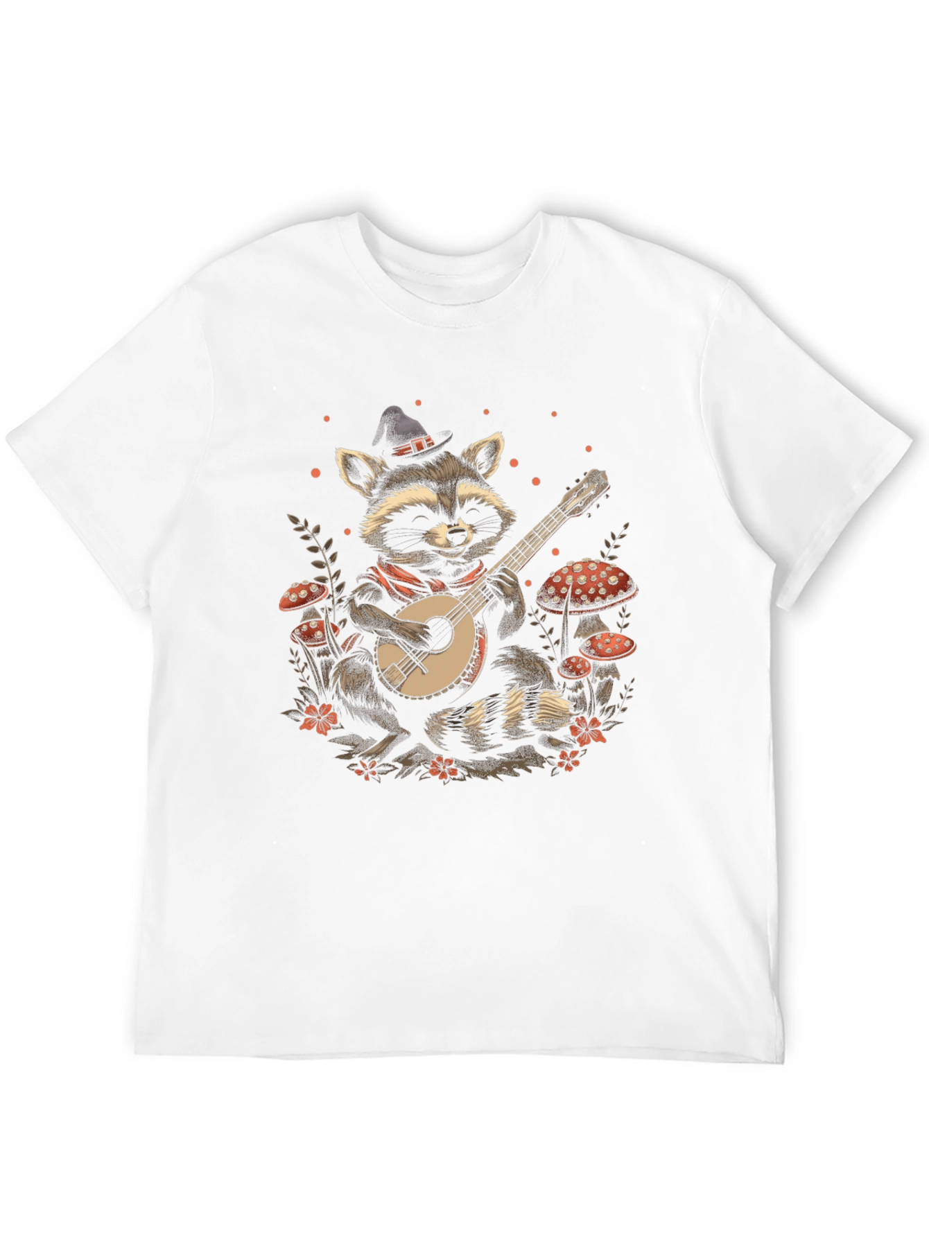 Raccoon Banjo T-Shirt - Musical Wildlife Tee