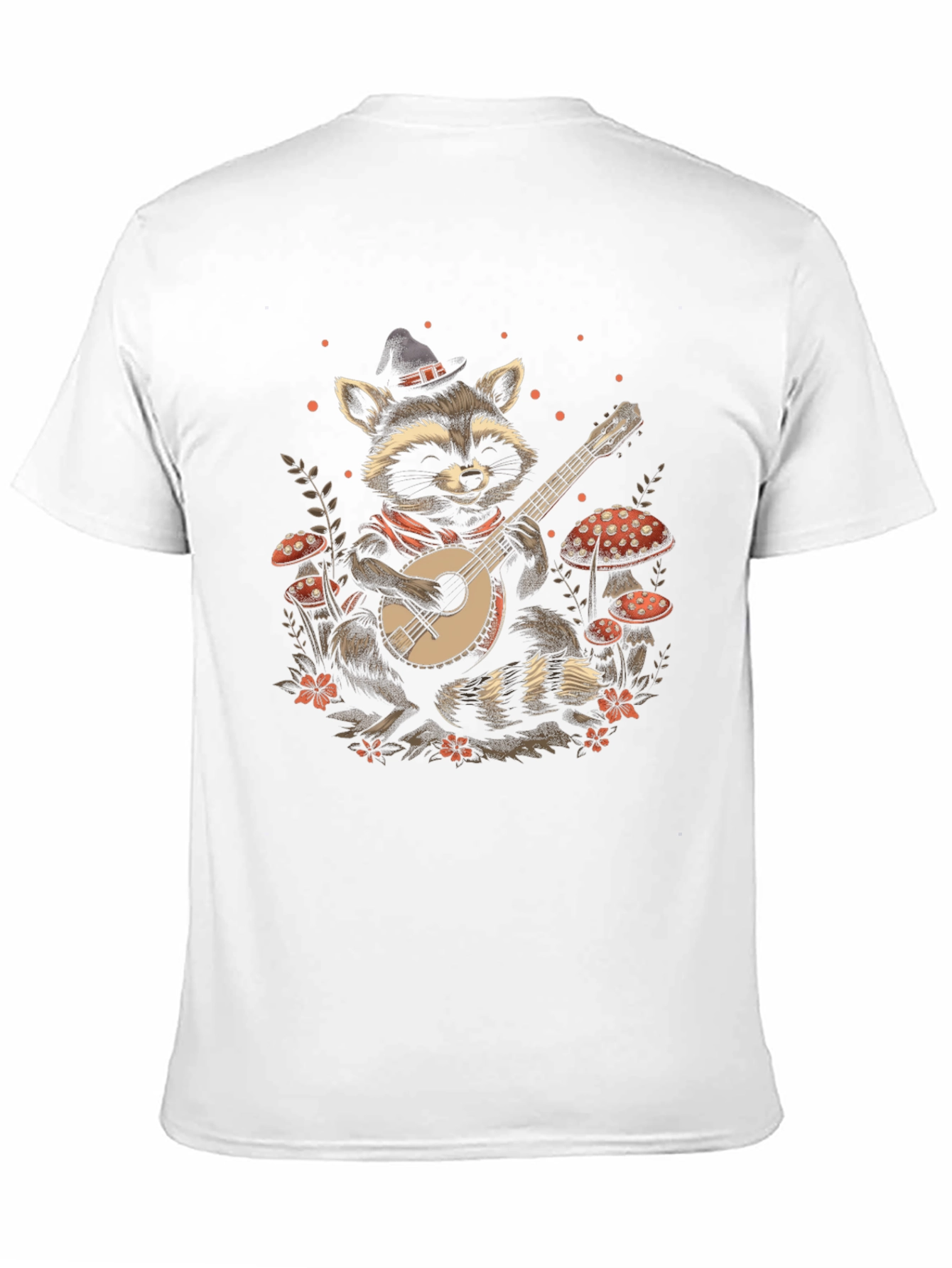 Raccoon Banjo T-Shirt - Musical Wildlife Tee