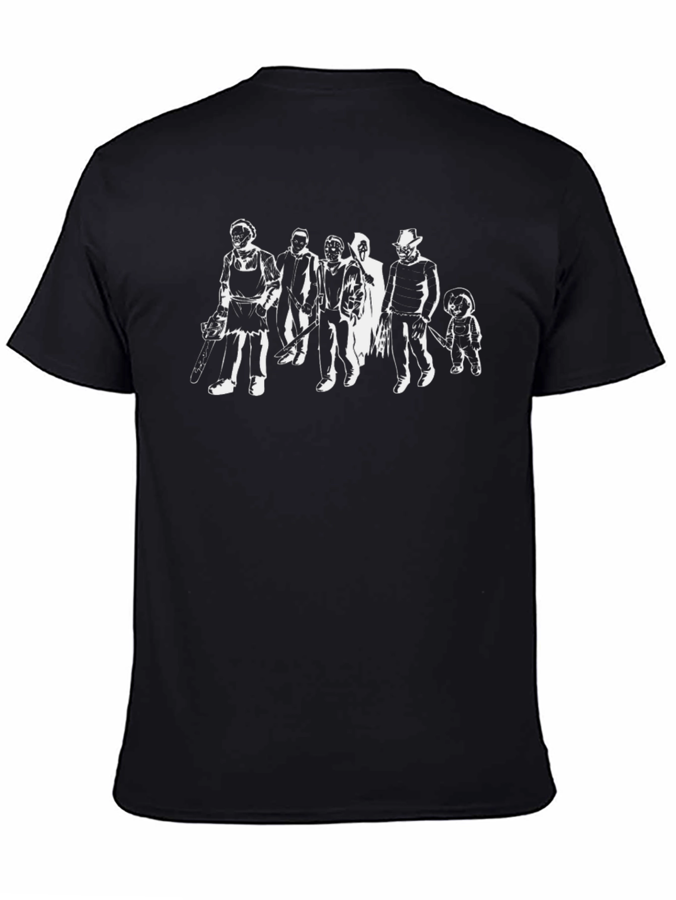 Horror Movie Character T-Shirt - Black