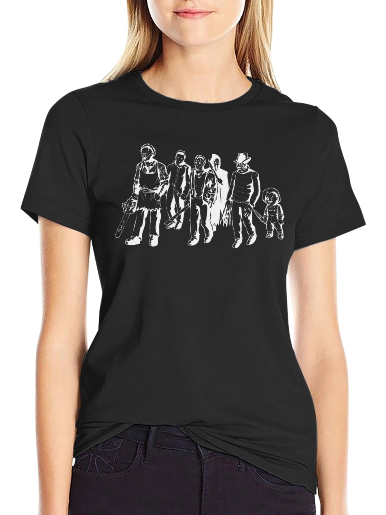Horror Movie Character T-Shirt - Black