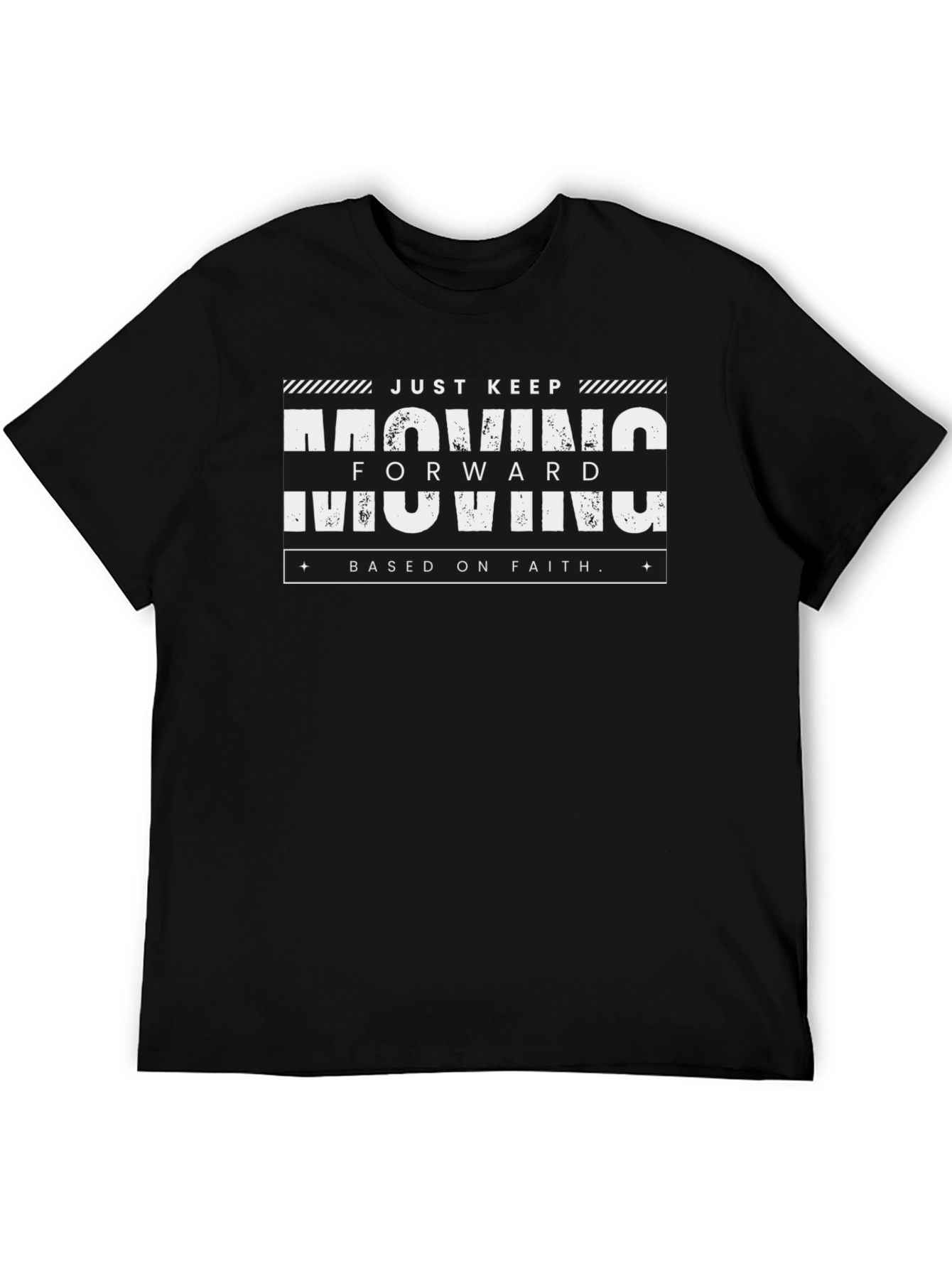 Just Keep Moving Forward Black Graphic Tee