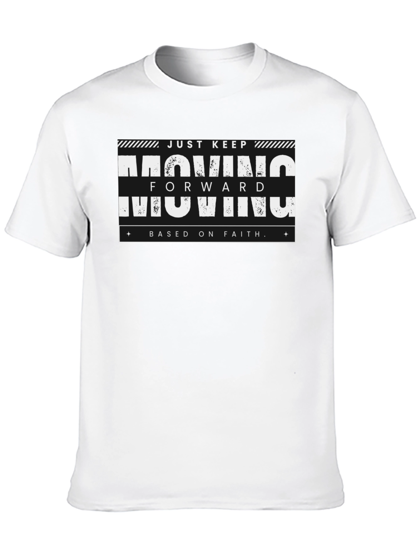 Just Keep Moving Forward Black Graphic Tee