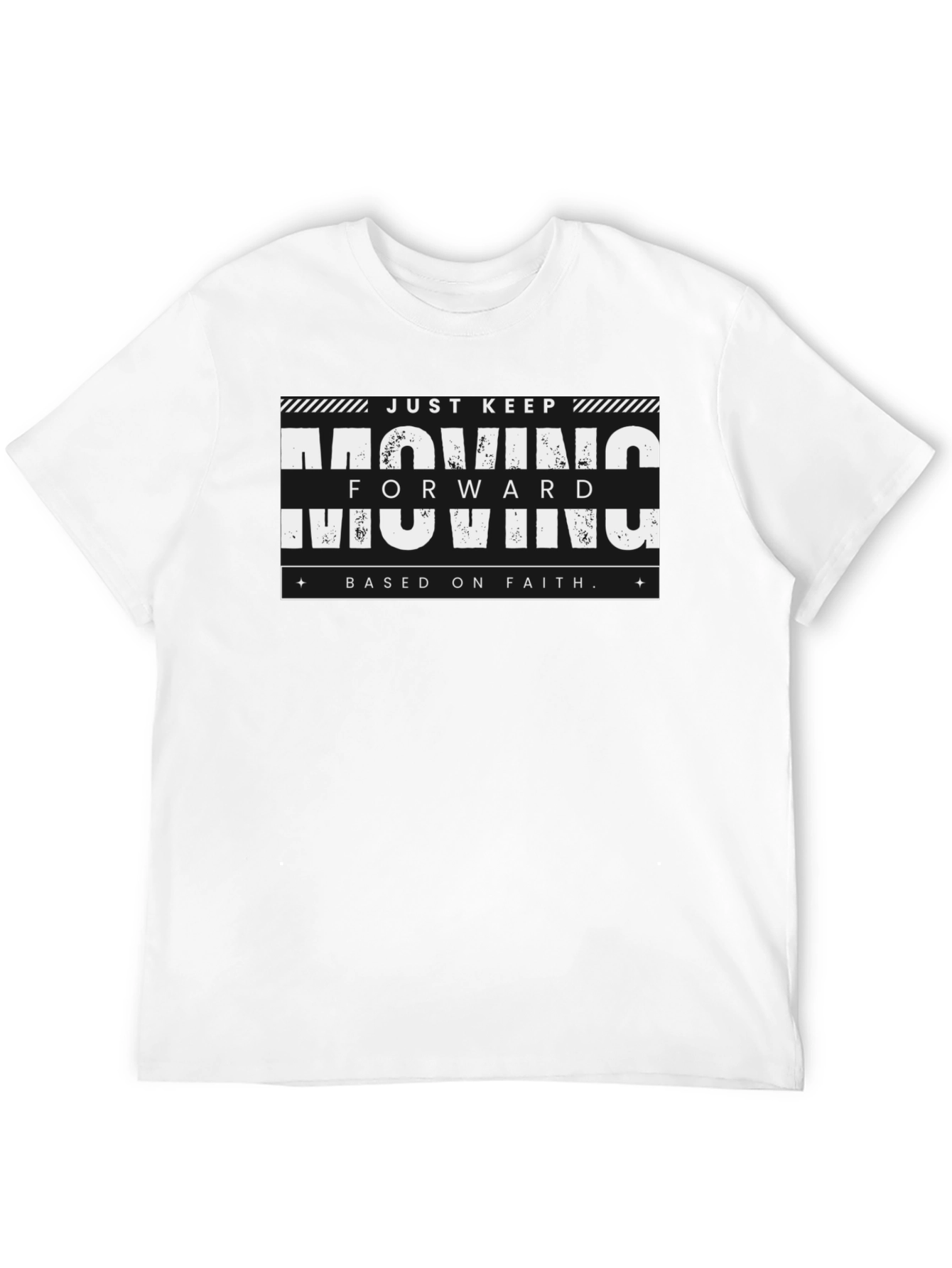 Just Keep Moving Forward Black Graphic Tee