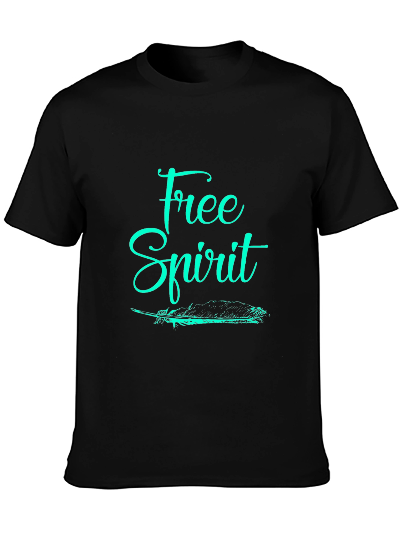 Free Spirit Graphic Tee - Black Cotton T-Shirt
