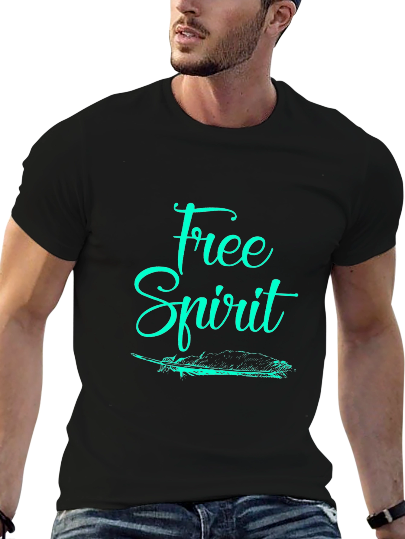 Free Spirit Graphic Tee - Black Cotton T-Shirt
