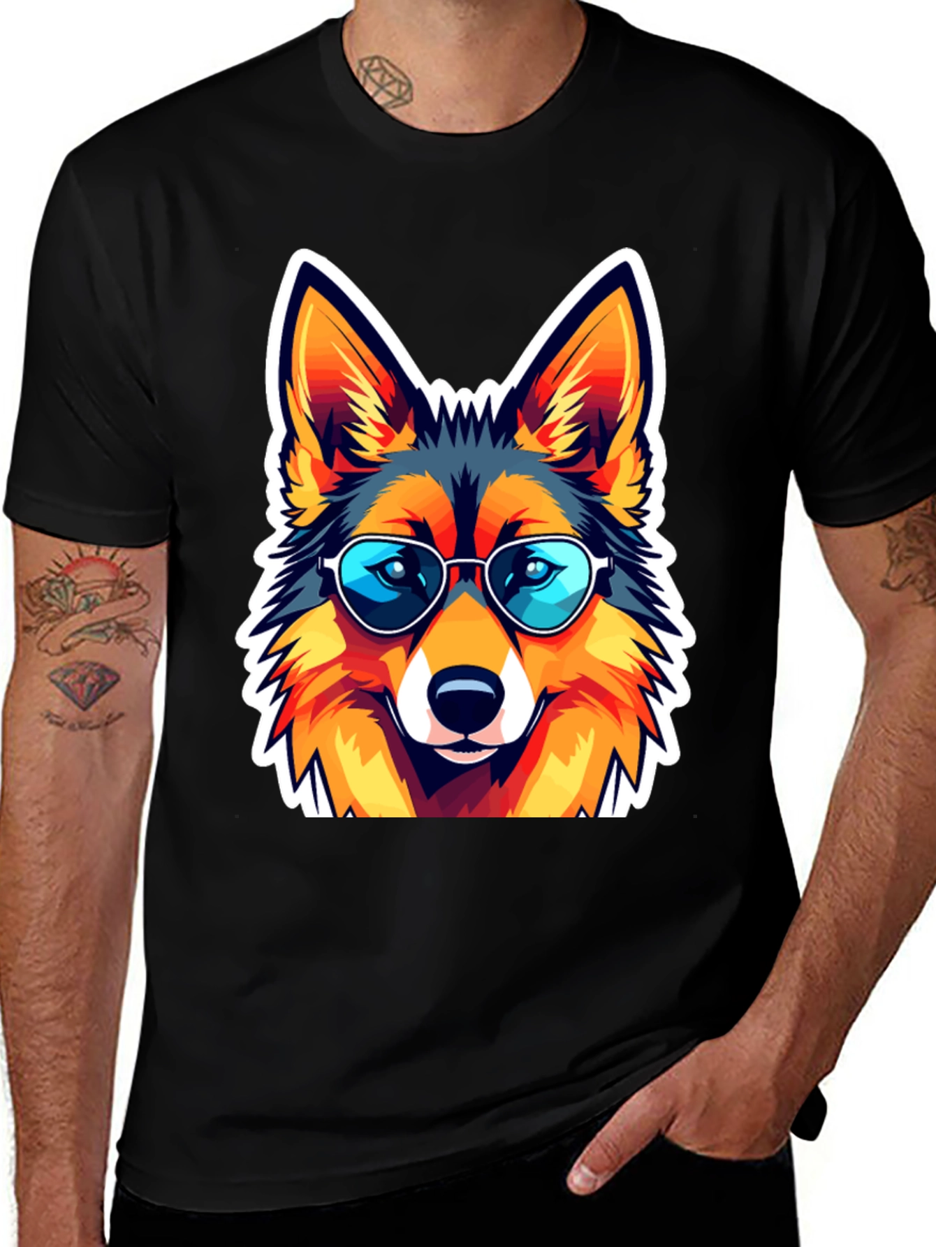 Cool Fox Graphic Tee - Unisex Black T-Shirt